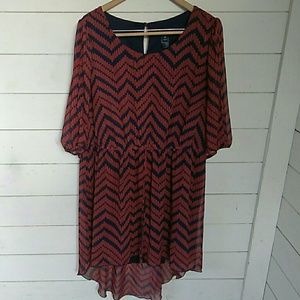 Enfocus Orange/black Zigzag stripe dress sz 14